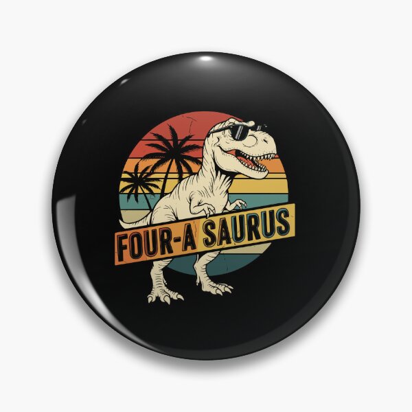 Item preview, Four a Saurus Birthday T Rex 4 Year Old Dino 4th Dinosaur designed and sold by PopStars1993.