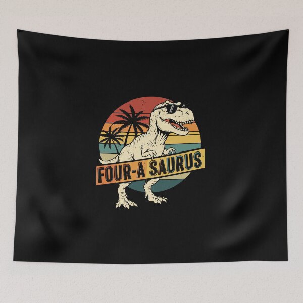 Item preview, Four a Saurus Birthday T Rex 4 Year Old Dino 4th Dinosaur designed and sold by PopStars1993.