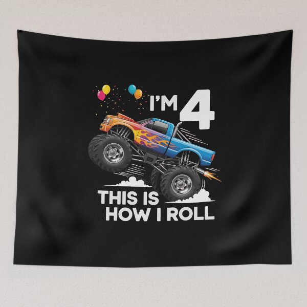 Item preview, 4 Year Old 4th Birthday Boy Monster Truck Car designed and sold by PopStars1993.