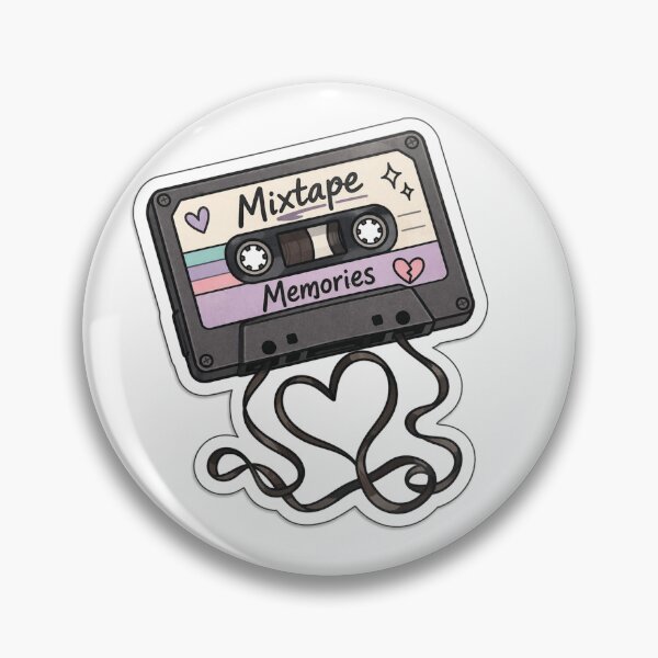 Item preview, Mixtape classic, cassette "Mixtape Memories" unwinding into heart, 90s emo revival --ar 1:1 designed and sold by SparkVault.