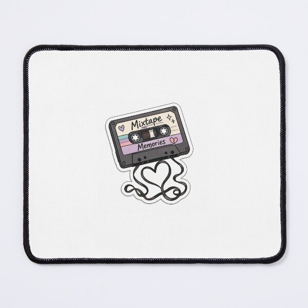 Item preview, Mixtape classic, cassette "Mixtape Memories" unwinding into heart, 90s emo revival --ar 1:1 designed and sold by SparkVault.