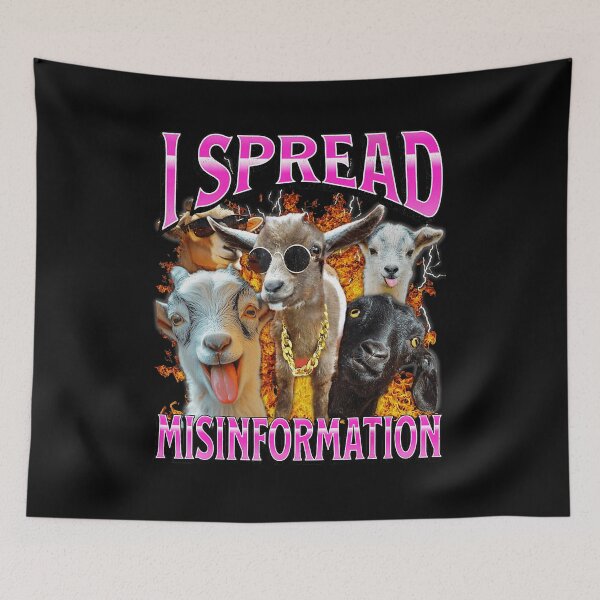 Item preview, I Spread Misinformation Funny Goat Meme Vintage Style designed and sold by tadmercado.