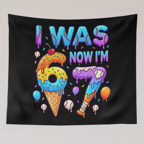 Item preview, I Was 6 Now I’m 7 Birthday Baseball Fun  designed and sold by miaa-artistshop.