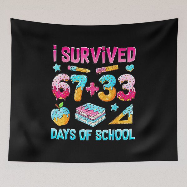 Item preview, I Survived 67+33 Days of School Funny Donut Math  designed and sold by gladysenglish.