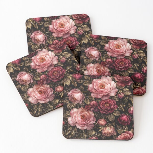 Item preview, Dark Floral Rose Pattern designed and sold by Velvet Botanica Atelier.