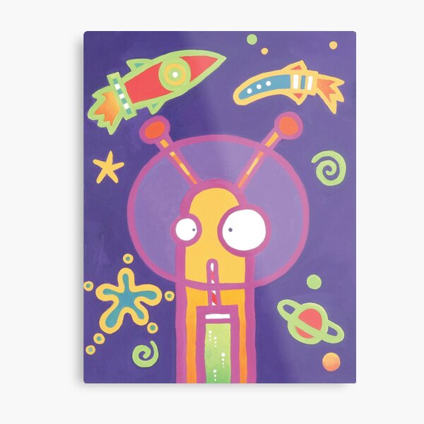 Space Alien Worm Juice Metal Print