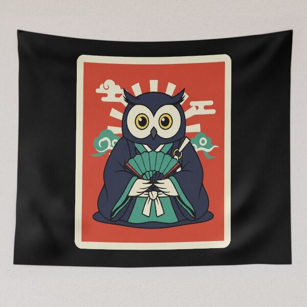 Item preview, Wise Owl Samurai Japanese Style Cute Warrior Illustration designed and sold by JordynLadukeg65.