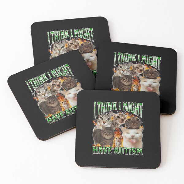 Item preview, I Think I Might Have Autism Funny Cat Meme Collage designed and sold by tadmercado.