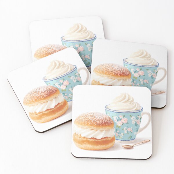 Item preview, Semla and Coffee Cute French Café Dessert Art designed and sold by BobaBunny76.