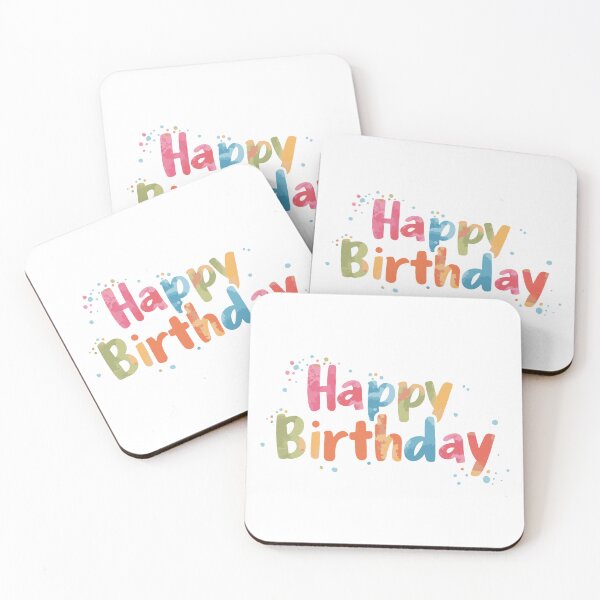 Aperçu de l'œuvre Joyeux anniversaire ! Texte aquarelle coloré créée et vendue par DavidTeeStudio.