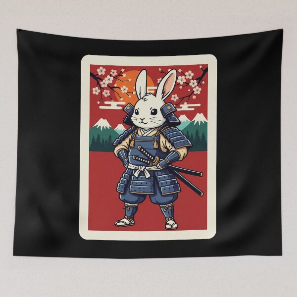 Item preview, Samurai Rabbit Warrior Japanese Ukiyo Style Animal  designed and sold by JordynLadukeg65.