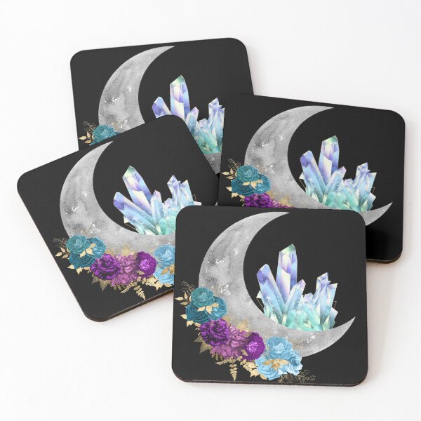 Item preview, Crescent Moon w/ Crystals & Flowers ver.2 designed and sold by TheLookingCas.