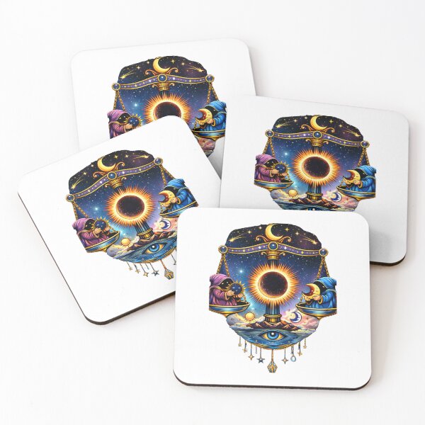Item preview, Celestial Balance Eclipse – Sun Moon Scales Fantasy Cosmic Art designed and sold by Aurora & Ink Artworks .