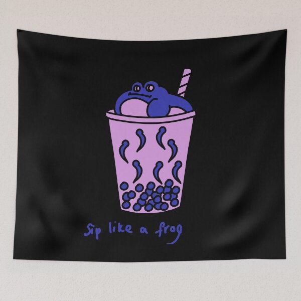 Item preview, Sip Like a Frog Deep Blue Boba designed and sold by J-Mindful.