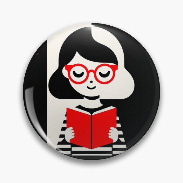 Item preview, Minimalist Reading Girl Illustration with Red Glasses designed and sold by AlxVel.