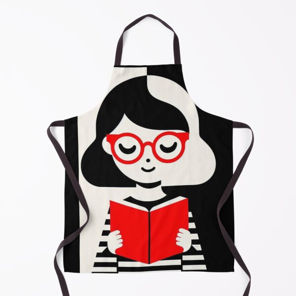 Item preview, Minimalist Reading Girl Illustration with Red Glasses designed and sold by AlxVel.