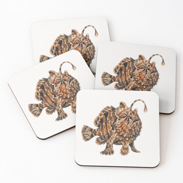 Item preview, Brown Striated Frogfish Naturalist Watercolor designed and sold by Wennebabs.