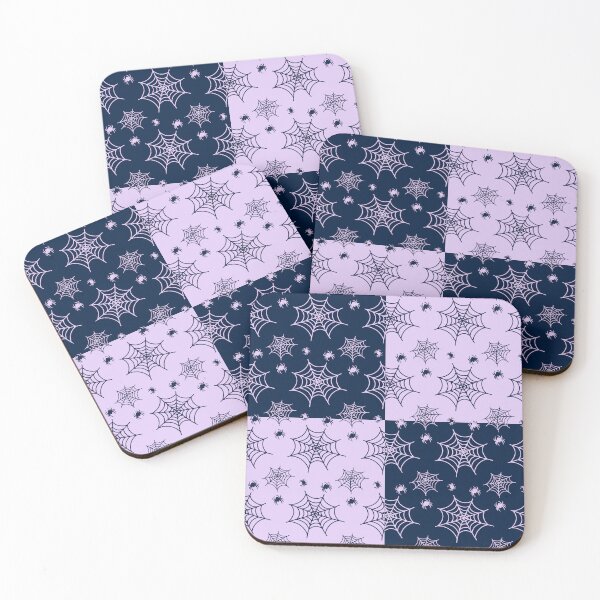 Item preview, Dark blue and light lilac interchange web pattern designed and sold by serenebookworm.