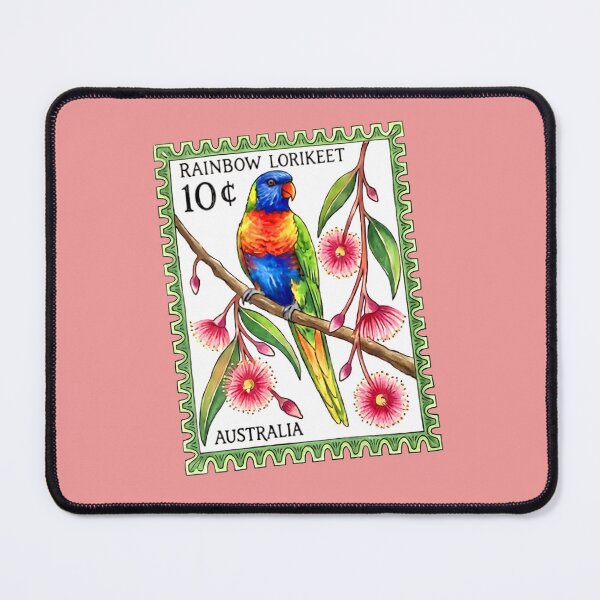 Item preview, Rainbow Lorikeet Postage Stamp Illustration designed and sold by Corinne Alexa Jackson.