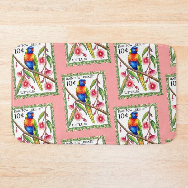 Item preview, Rainbow Lorikeet Postage Stamp Illustration designed and sold by Corinne Alexa Jackson.