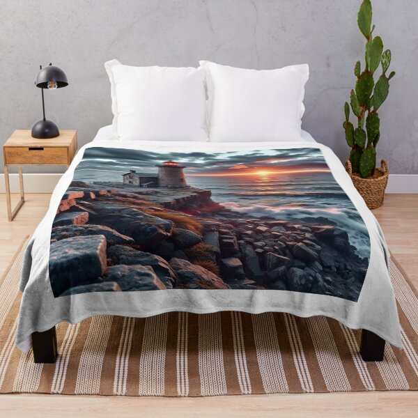 Item preview, Coastal Lighthouse at Sunset – Serene Ocean View designed and sold by BeautifulVirtues.