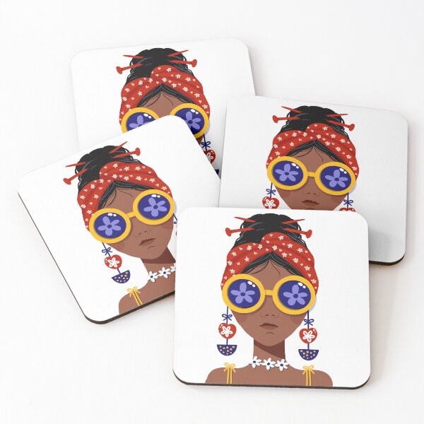 Item preview, Colourful Black Woman Head Illustration  designed and sold by TheArtyApples.