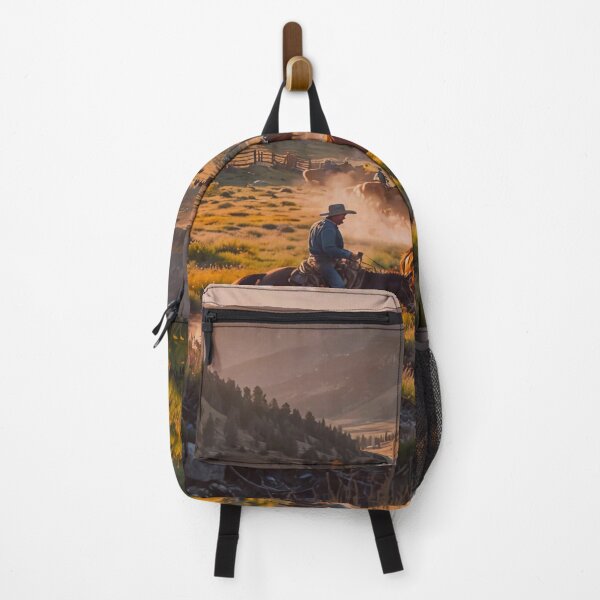 Item preview, Golden Hour Cattle Drive in the Western Valley designed and sold by BeautifulVirtues.