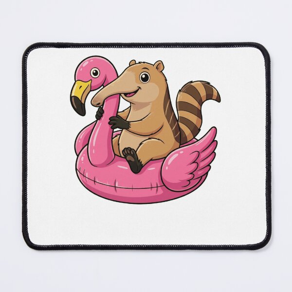 Item preview, Cute Anteater on Pink Flamingo Pool Float designed and sold by k3rstman1.