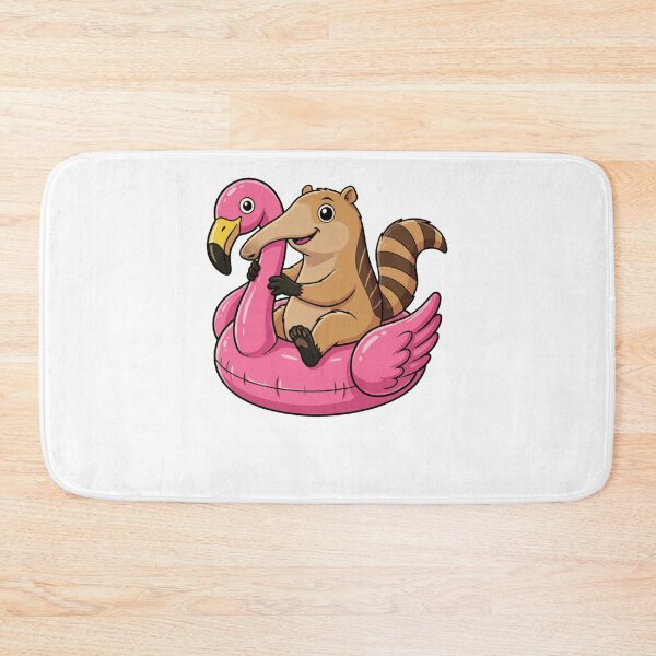 Item preview, Cute Anteater on Pink Flamingo Pool Float designed and sold by k3rstman1.