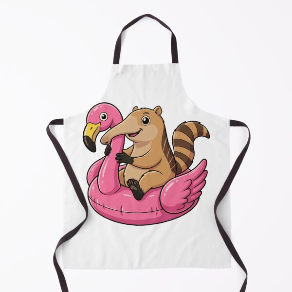Item preview, Cute Anteater on Pink Flamingo Pool Float designed and sold by k3rstman1.