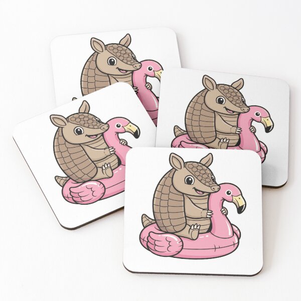 Item preview, Cute Armadillo on Pink Flamingo Pool Float designed and sold by k3rstman1.
