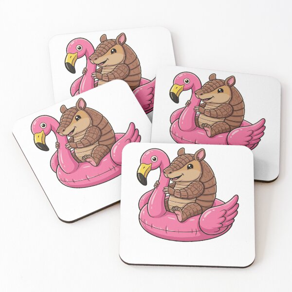 Item preview, Cute Armadillo on Pink Flamingo Pool Float designed and sold by k3rstman1.
