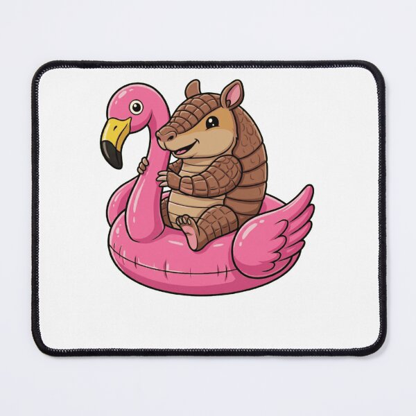 Item preview, Cute Armadillo on Pink Flamingo Pool Float designed and sold by k3rstman1.