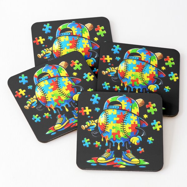 Item preview, Autism Awareness Drippy Baseball Puzzle  designed and sold by miaa-artistshop.