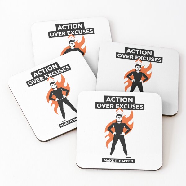 Item preview, Action over Excuses. Make it happen. designed and sold by MaciejErdon.