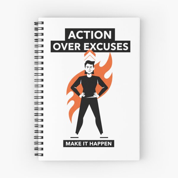 Item preview, Action over Excuses. Make it happen. designed and sold by MaciejErdon.