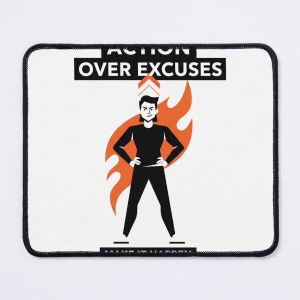 Item preview, Action over Excuses. Make it happen. designed and sold by MaciejErdon.