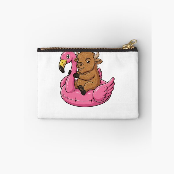 Item preview, Cute Baby Bison in Pink Flamingo Pool Float designed and sold by k3rstman1.