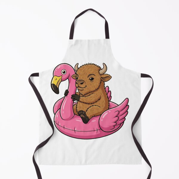 Item preview, Cute Baby Bison in Pink Flamingo Pool Float designed and sold by k3rstman1.