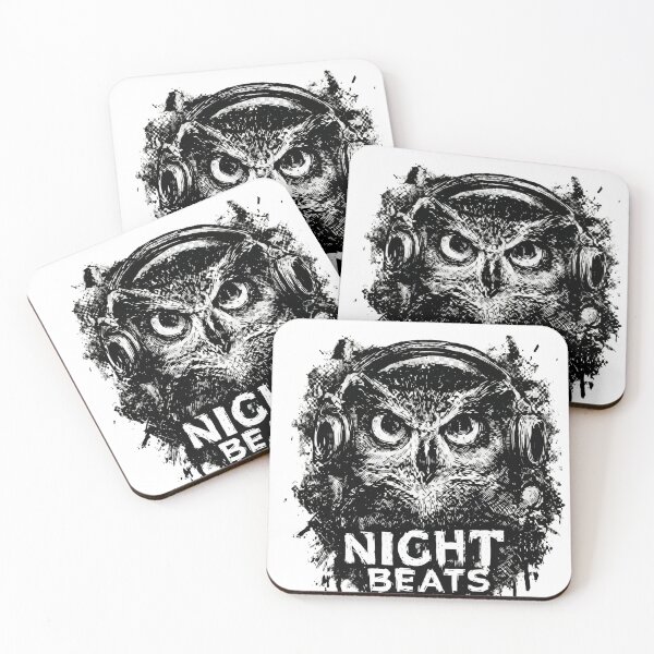 Aperçu de l'œuvre Hibou Night Beats avec casque créée et vendue par Hoffmann-Shop.