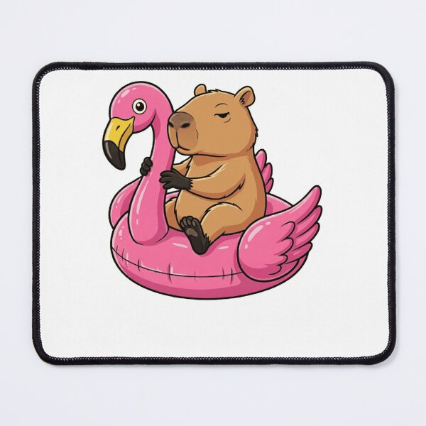 Item preview, Chill Capybara Relaxing on Pink Flamingo Pool Float designed and sold by k3rstman1.
