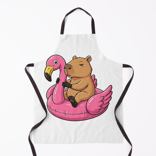 Item preview, Chill Capybara Relaxing on Pink Flamingo Pool Float designed and sold by k3rstman1.