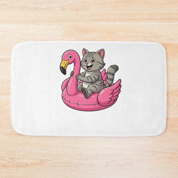 Item preview, Cute Cartoon Cat Riding Pink Flamingo Pool Float designed and sold by k3rstman1.