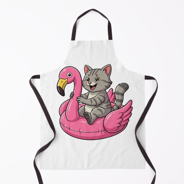 Item preview, Cute Cartoon Cat Riding Pink Flamingo Pool Float designed and sold by k3rstman1.
