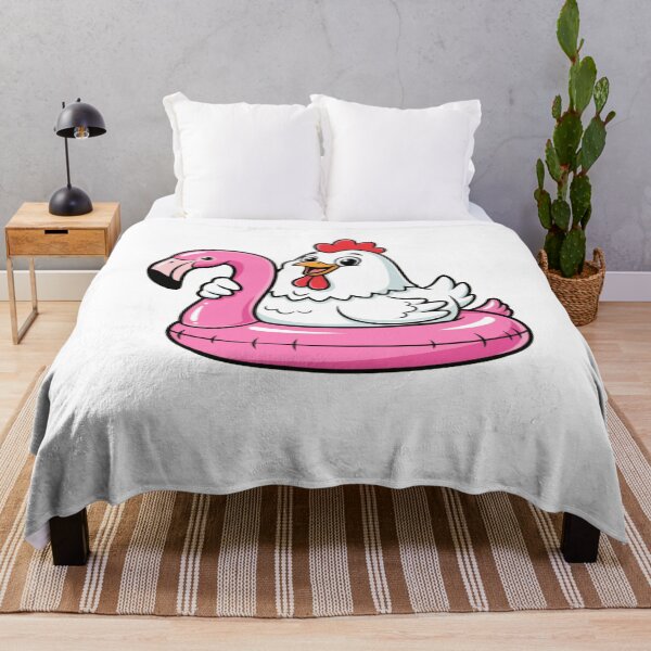 Item preview, Cute Chicken in Pink Flamingo Pool Float designed and sold by k3rstman1.