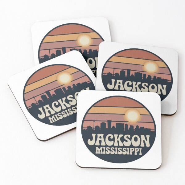 Item preview, Jackson Mississippi: Warm Sunset Skyline Badge designed and sold by CircinusStore.