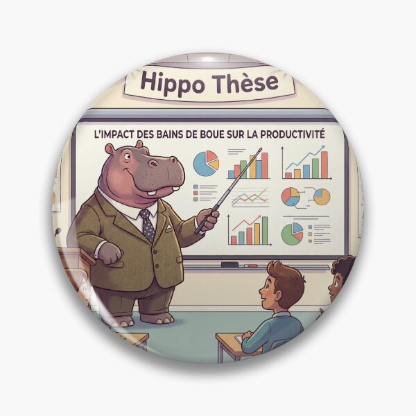 Item preview, Hippo Thesis – Hippopotamus Researcher Humor Thesis Defense designed and sold by WordPlayStudio.