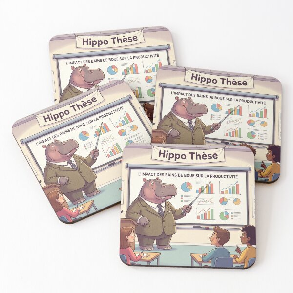 Item preview, Hippo Thesis – Hippopotamus Researcher Humor Thesis Defense designed and sold by WordPlayStudio.