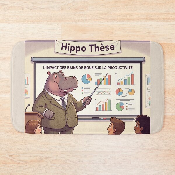 Item preview, Hippo Thesis – Hippopotamus Researcher Humor Thesis Defense designed and sold by WordPlayStudio.
