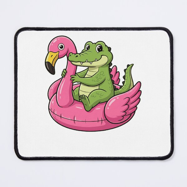 Item preview, Cute Crocodile in Pink Flamingo Pool Float designed and sold by k3rstman1.